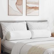 Възглавници валяци 2 pcs Бяло Ø 25 x 70 см текстил