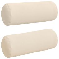 Възглавници валяци 2 pcs Бежово Ø 25 x 70 см Микрофибърна тъкан