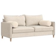 Възглавници валяци 2 pcs Бежово Ø 25 x 70 см Микрофибърна тъкан