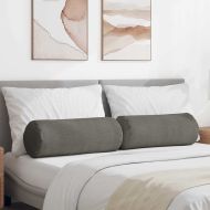 Възглавници валяци 2 pcs Светлосиво Ø 25 x 70 см