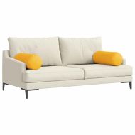 Възглавници валяци 2 pcs Светло жълто Ø 25 x 70 см