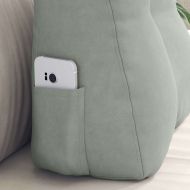 Възглавница за гръб Светлосиво 45 x 24 x 50 см Кадифе