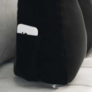 Възглавница за гръб Черно 60 x 24 x 50 см Кадифе