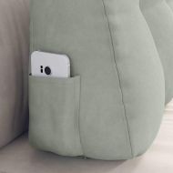 Възглавница за гръб Светлосиво 80 x 24 x 50 см Кадифе