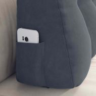 Възглавница за гръб Тъмен сив 80 x 24 x 50 см Кадифе