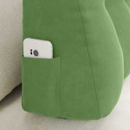 Възглавница за гръб Светло зелено 80 x 24 x 50 см Кадифе