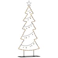 Метално коледно дърво с поставка Черно 150 cm Стомана