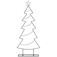 Метално коледно дърво с поставка Черно 150 cm Стомана