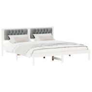 Рамка за легло Светлосиво 160 x 200 cm Солидно борово дърво