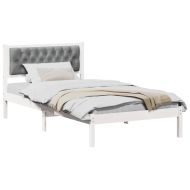 Рамка за легло Светлосиво 100 x 200 cm Солидно борово дърво