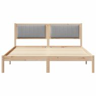 Леглова рамка с тапицирана гръбна част Светлосиво 160 x 200 cm