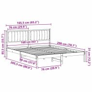 Леглова рамка с тапицирана гръбна част Тъмен сив 160 x 200 cm