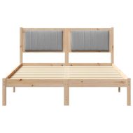 Леглова рамка с тапицирана гръбна част Светлосиво 140 x 200 cm