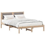 Леглова рамка с тапицирана гръбна част Таупе 140 x 200 cm