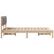 Леглова рамка с тапицирана гръбна част Светлосиво 120 x 200 cm