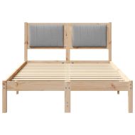 Леглова рамка с тапицирана гръбна част Светлосиво 120 x 200 cm