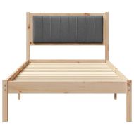 Леглова рамка с тапицирана гръбна част Тъмен сив 90 x 190 cm