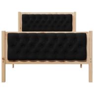 Рамка за легло Черно 100 x 200 cm Солидно борово дърво