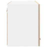 Висящ шкаф с врата Riga Сонома дъб и бяло 60 x 31 x 40 см