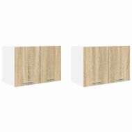 Висящ шкаф с врата Riga 2 pcs Сонома дъб и бяло 60 x 31 x 40 см