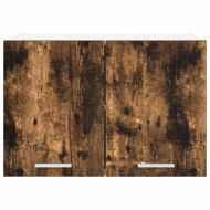 Висящ шкаф с врата Riga 2 pcs Димящ дъб и бяло 60 x 31 x 40 см