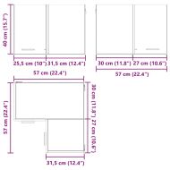 Висящ шкаф със съхранение Riga Бетон сив и бяло 57 x 57 x 40 см