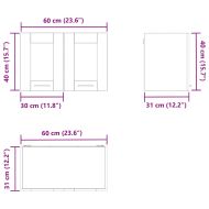 Висящ шкаф с врата Сив Сонома 60 x 31 x 40 см Инженерно дърво