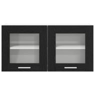 Висящ шкаф със съхранение Riga Черен дъб и бяло 80 x 31 x 40 см