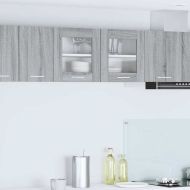 Висящ шкаф с врата Riga Сив Сонома и бяло 80 x 31 x 40 см