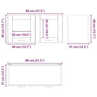 Висящ шкаф с врата Riga Стара дървесина и бяло 80 x 31 x 40 см