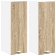 Висящ шкаф с врата Riga 2 pcs Сонома дъб и бяло 30 x 31 x 80 см