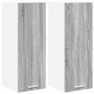 Висящ шкаф с врата Riga 2 pcs Сив Сонома и бяло 30 x 31 x 80 см