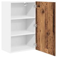 Висящ шкаф с врата Riga Стара дървесина и бяло 50 x 31 x 80 см