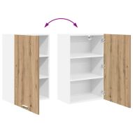 Висящ шкаф с врата Riga Занаятчийски дъб и бяло 50 x 31 x 80 см