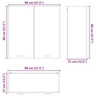 Висящ шкаф Riga Сив Сонома 80 x 31 x 80 см Инженерно дърво