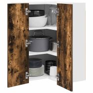 Висящ шкаф със съхранение Riga Димящ дъб и бяло 57 x 57 x 80 см