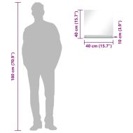 Стенно огледало с рафт, 40x40 см, закалено стъкло