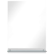 Стенно огледало с рафт, 50x70 см, закалено стъкло