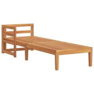 Шезлонг с 1 подлакътник, кремавобял, акациево дърво масив