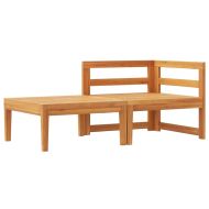 Градински лаундж комплект с кремави възглавници 2 части акация