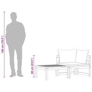 Градински лаундж комплект с кремави възглавници 2 части акация