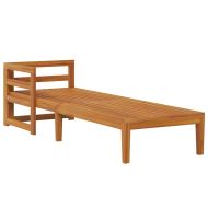 Шезлонг с 1 подлакътник, тъмносив, акациево дърво масив