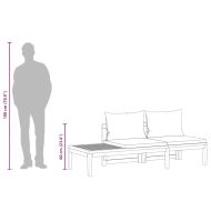 Градински лаундж комплект тъмносиви възглавници 2 части акация