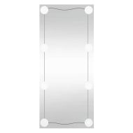 Стенно огледало с LED лампи 30x80 см стъкло правоъгълно