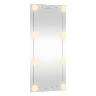 Стенно огледало с LED лампи 30x80 см стъкло правоъгълно