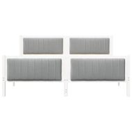 Рамка на леглото с таблото Бял и светлосив 180 x 200 cm