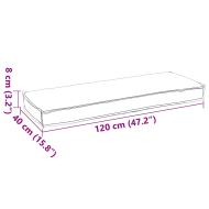 Възглавница за палетна пейка Антрацит 120 x 40 x 8 см