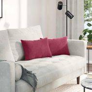 Диван възглавници 2 pcs виненочервен 50 x 30 cm Кордюрова тъкан