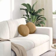 Възглавници за седалки 2 pcs Кафяво Ø 40 x 13 см Кадифе