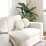 Възглавници за седалки 2 pcs Крем Ø 40 x 13 см Кадифе